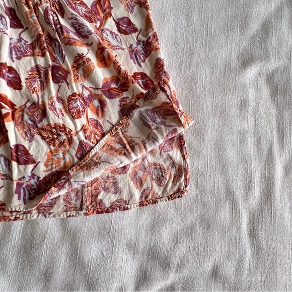 Modcloth Womens Floral Leaf Sleeveless Button Detail Empire Tie Waist Top Sz S - Picture 5 of 11